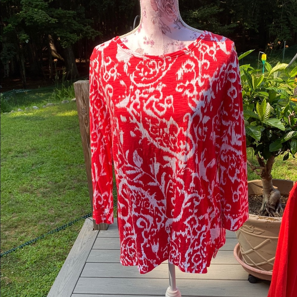 4  Colorful Chico’s 3/4 sleeve tops Size 2